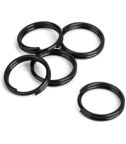 Amazon.co.jp: 10個セット 鉄製 ブラック 二重リング（直径20mm）黒色